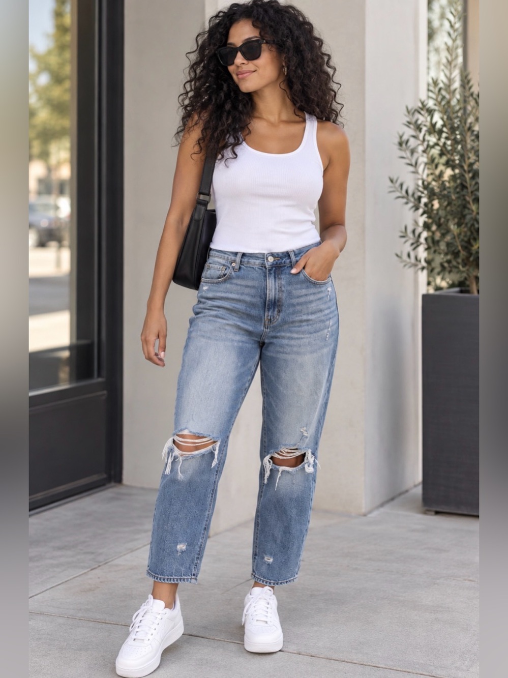 Distressed Blue Denim Jeans